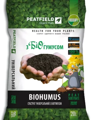 Субстрат універсальний з біогумусом Peatfield, 20л